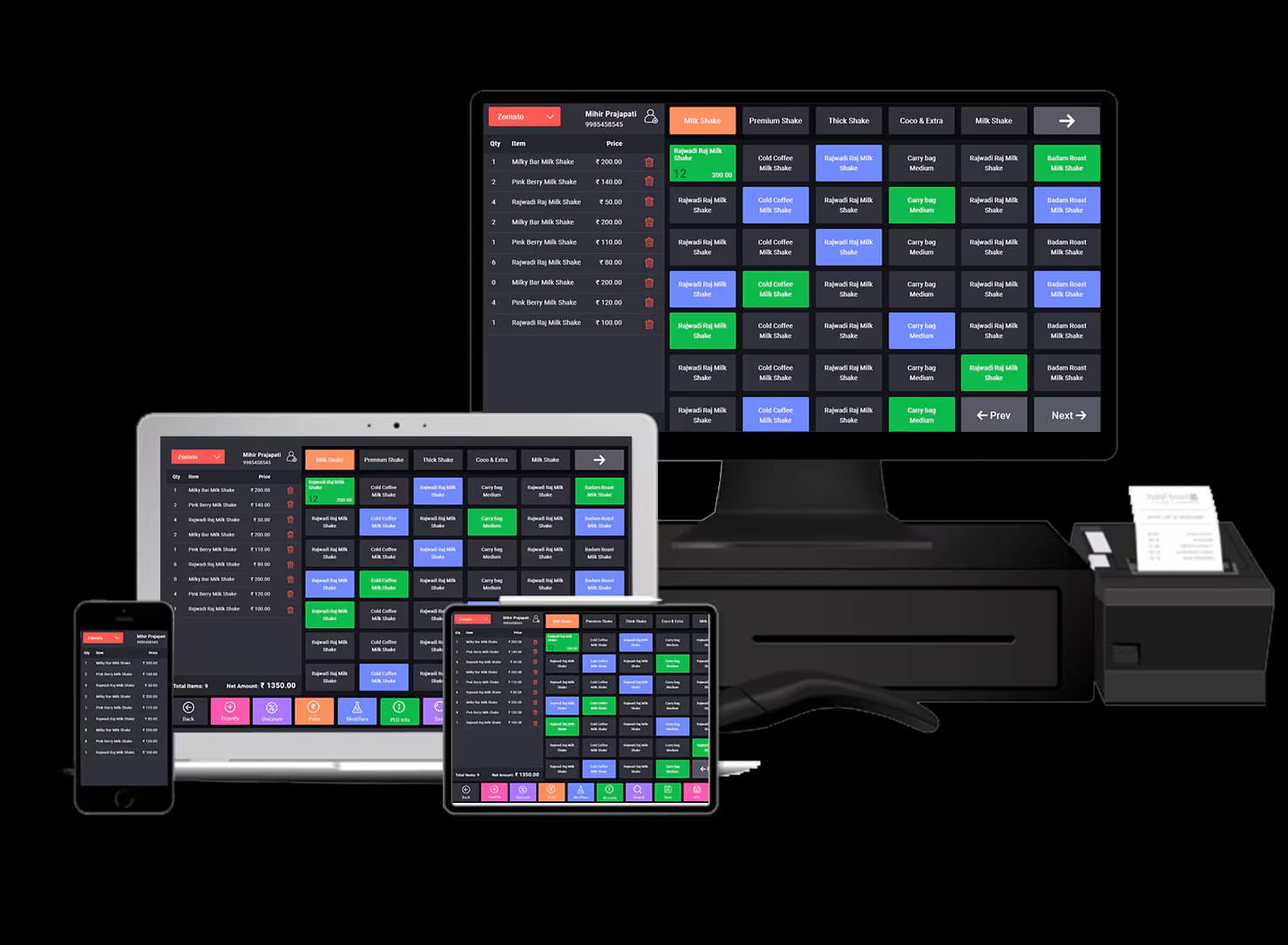 Restaurant POS billing system with fast checkout, digital receipts and split payments
