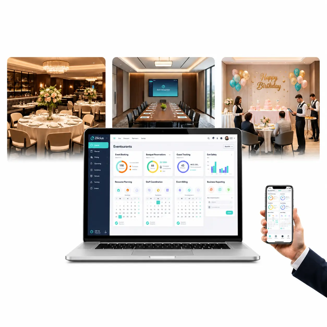 Restaurant Event Management Software Dashboard