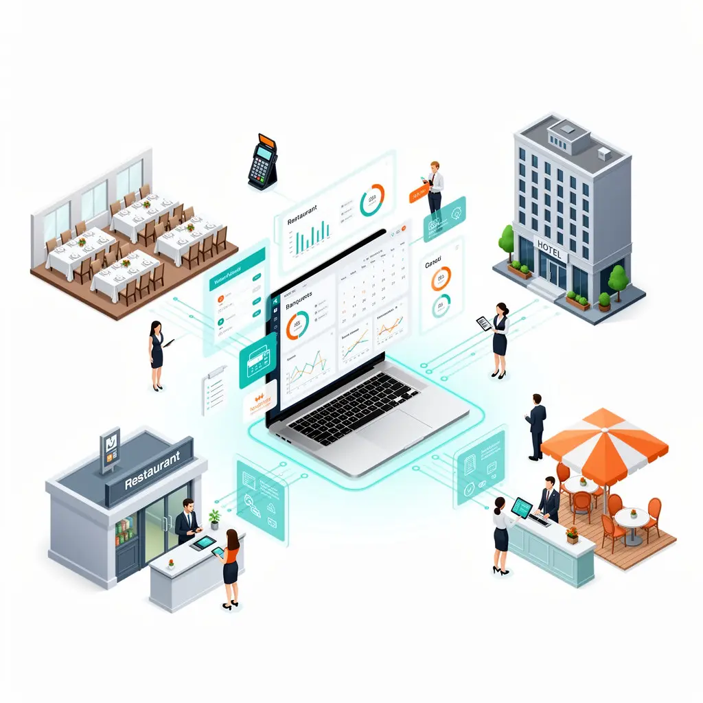 Zilicius restaurant Event Management software dashboard mockup