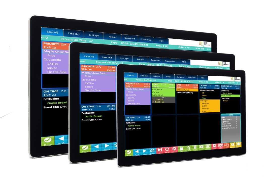 Kitchen Display System dashboard showing live restaurant orders